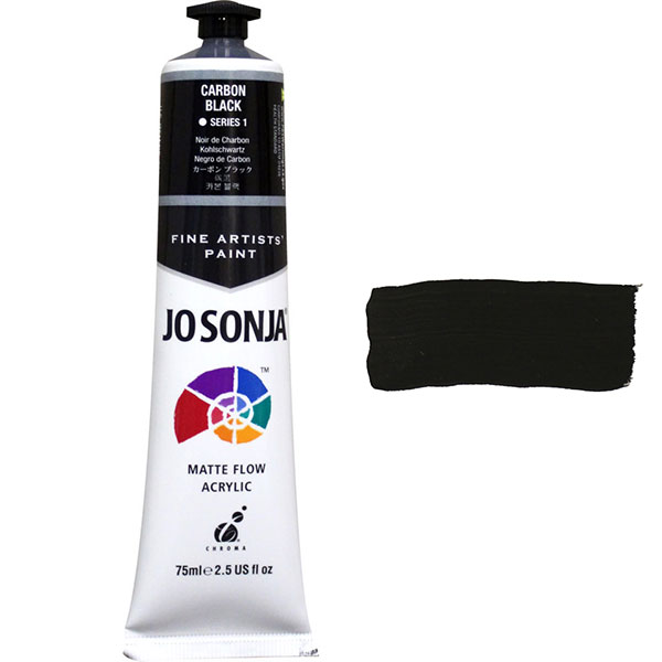 Jo Sonya Carbon Black Acrylic Paint 8 oz